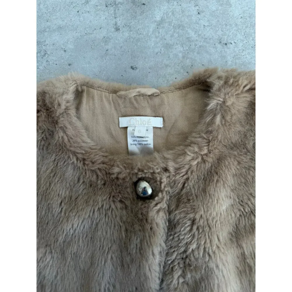 Girls faux fur vest designer vest Chloe size 6